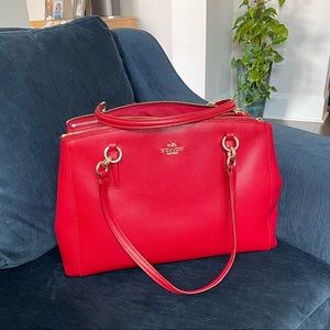 Red Leather Coach Bag